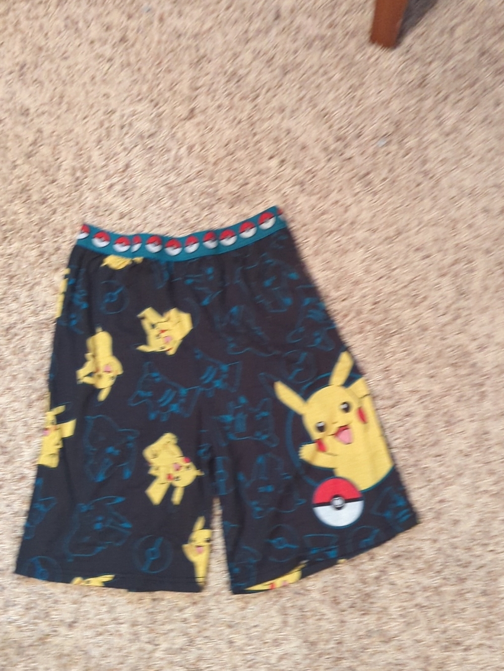 Pokemon Boys Black and Yellow Pikachu Pajama Bottoms